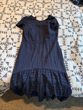 Banana Republic Navy Eyelet Dress